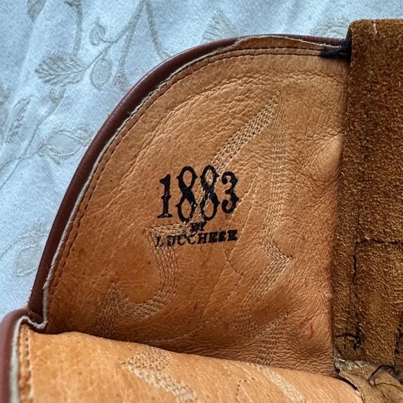 Men's 1883 Lucchese Leather Suede Cowboy Boots - Picture 5 of 9